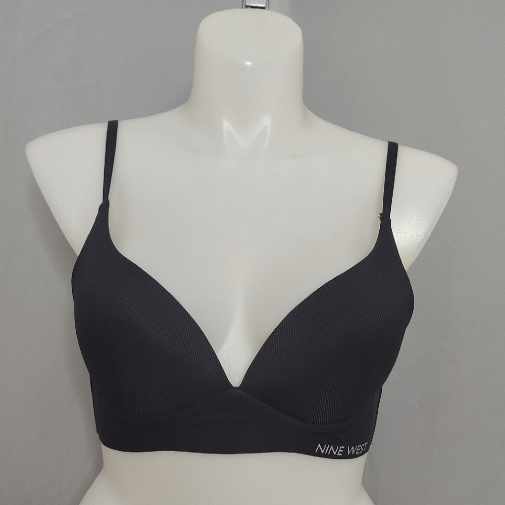 Nine West Black Ribbed Bra